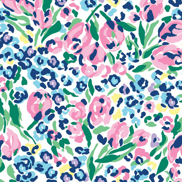 Long Sleeve Print Polo | Jungle Flower 55B