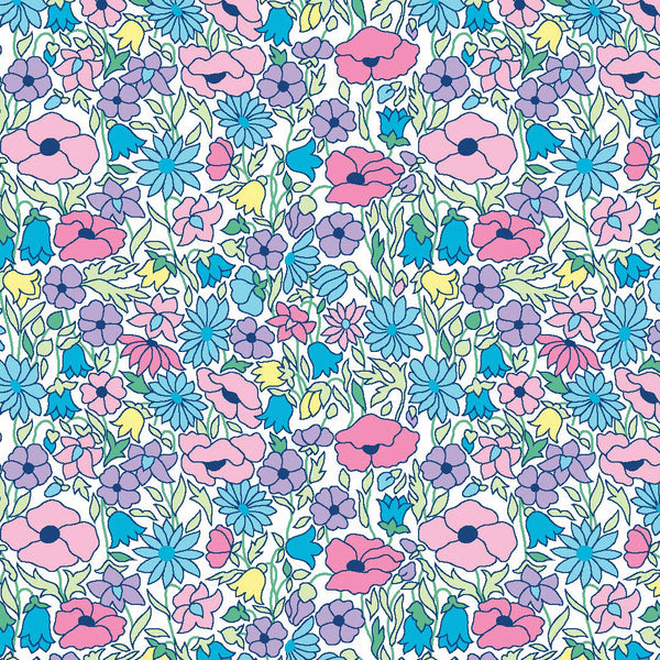 PETITE Three Quarter Sleeve Print Polo | Morning Glory 55C