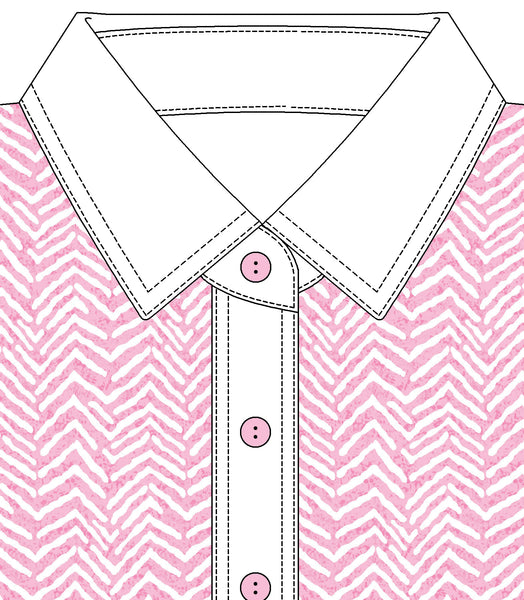 Three Quarter Sleeve Print Polo | Ups and Downs 55D