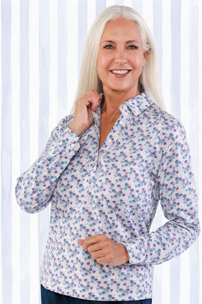 Long Sleeve Print Polo | Buzzworthy 61E