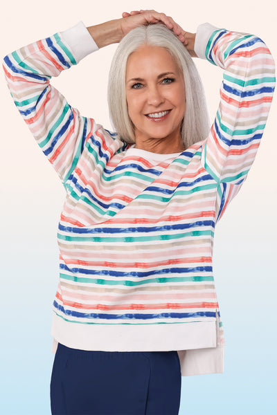 French Terry Print Sweatshirt | Watercolor 62B