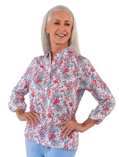 Long Sleeve Print Polo | Class Act 56B