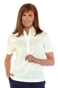 Short Sleeve Solid Polo | Cream 005 - Leonlevin