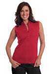 Sleeveless Solid Polo | Red 040 - Leonlevin