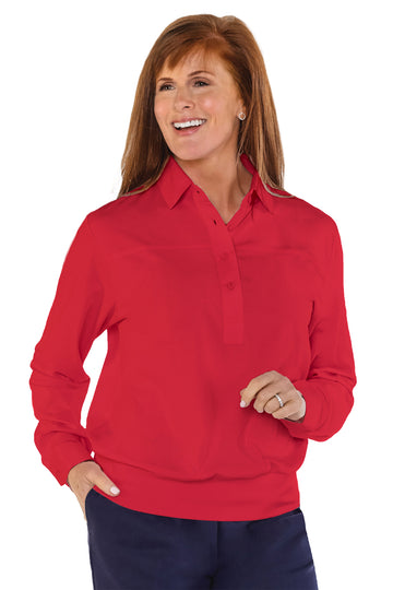 Long Sleeve Banded Bottom | Red 040 Leon Levin Long Sleeve Banded Bottom | Red 040 Leon Levin