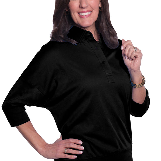 One Size Fits All Solid Polo | Black 090 - Leonlevin
