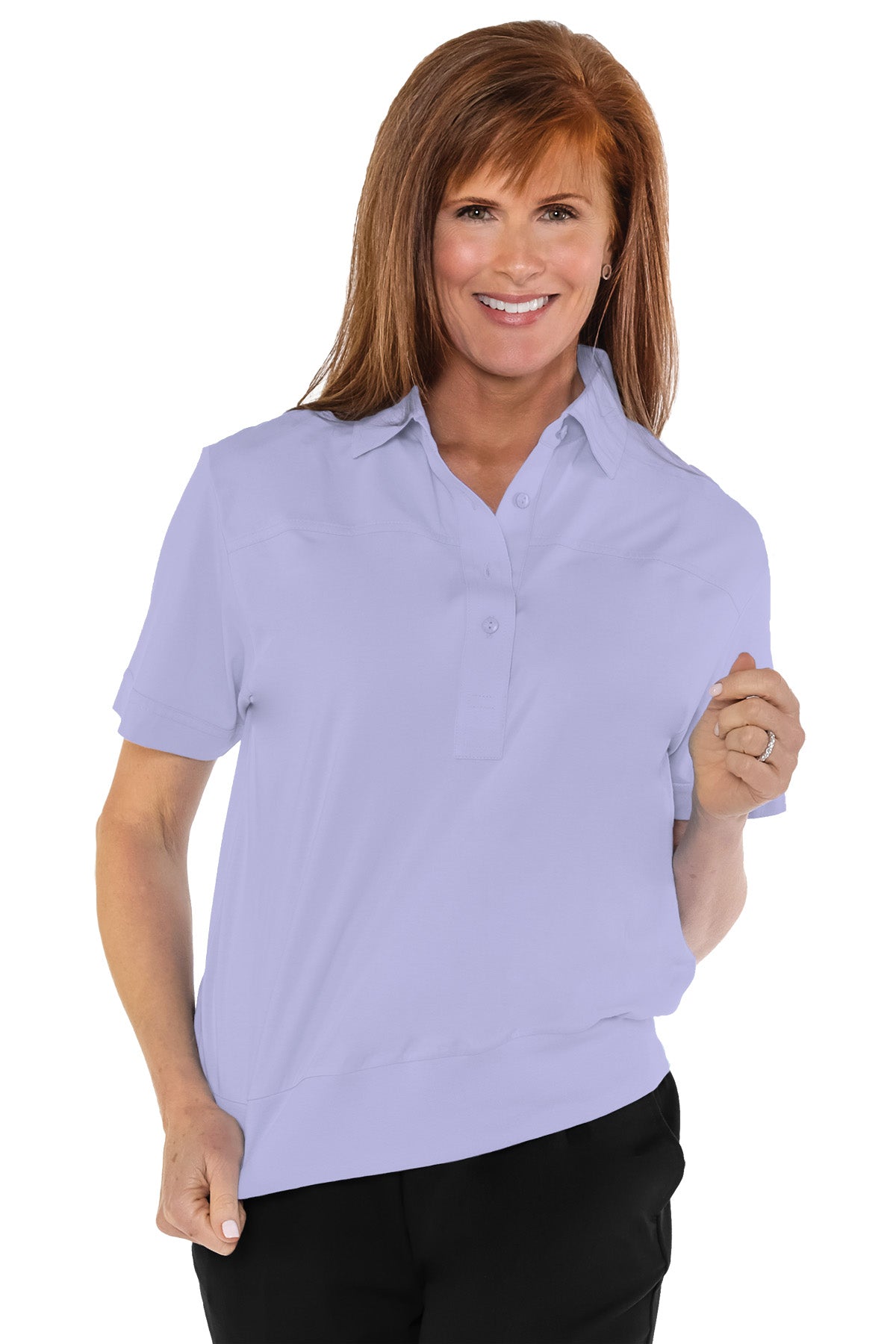 Banded Bottom Solid Polo | Periwinkle 094 - Leonlevin