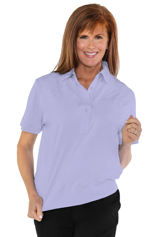 Banded Bottom Solid Polo | Periwinkle 094 - Leonlevin