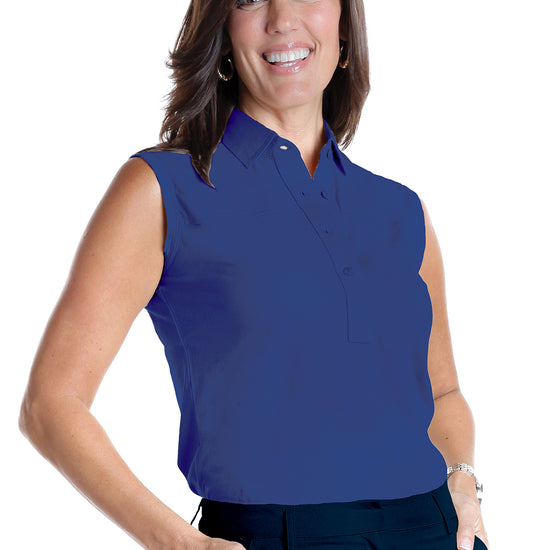 Sleeveless Solid Polo | Bright Admiral 20C - Leonlevin