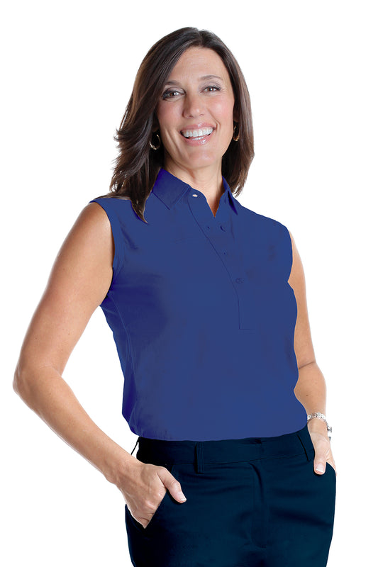 Sleeveless Solid Polo | Bright Admiral 20C - Leonlevin