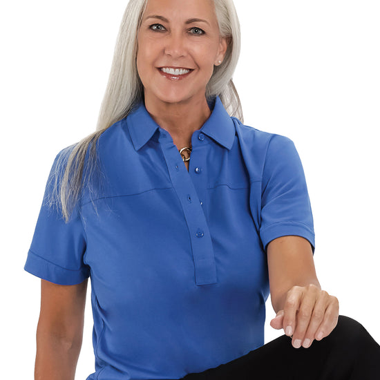 Banded Bottom Solid Polo | Bright Admiral 20C - Leonlevin