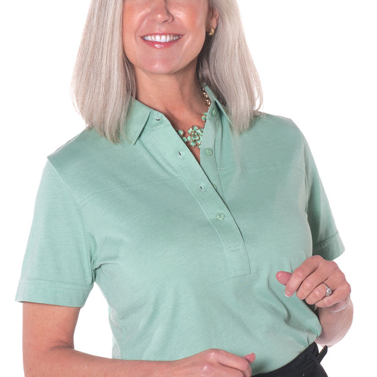 Short Sleeve Solid Polo | Sage 20G - Leonlevin