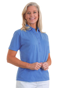 Petite Short Sleeve Solid Polo  | Classic Blue 223