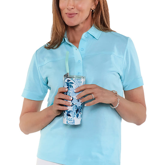 Short Sleeve Solid Polo | Beach Glass 226 - Leonlevin