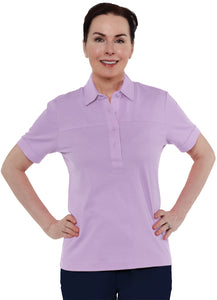 PETITE Short Sleeve Solid Polo | Soft Lilac 227