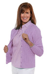 Cotton Cable Cardigan | Soft Lilac 227 - Leonlevin