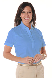 PETITE Short Sleeve Solid Polo | Dutch Blue 236