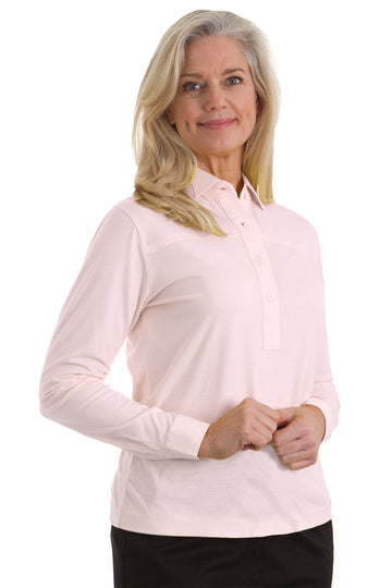 Long Sleeve Solid Polo | Cameo 237