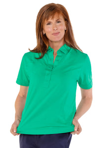 PETITE Short Sleeve Solid Polo | Kelly Green 239