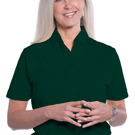Banded Bottom Solid Polo | Malachite 30J - Leonlevin