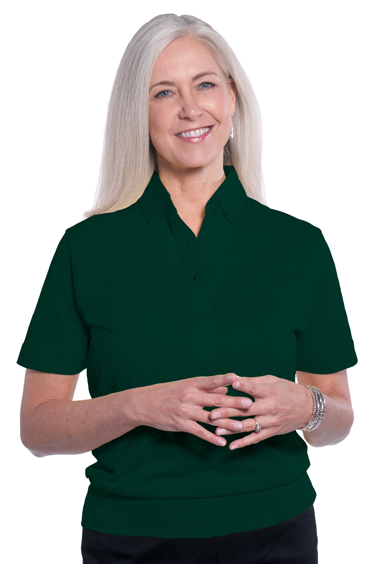Banded Bottom Solid Polo | Malachite 30J - Leonlevin