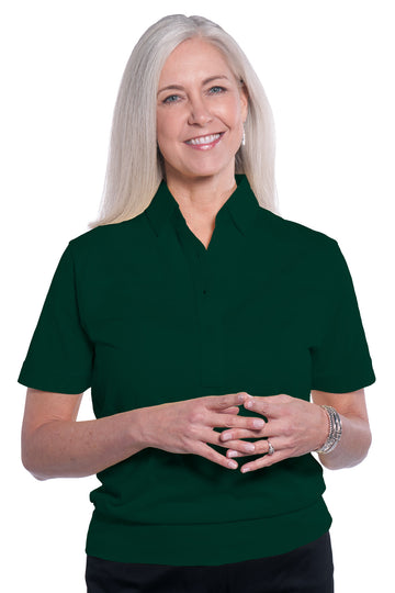 Banded Bottom Solid Polo | Malachite 30J - Leonlevin