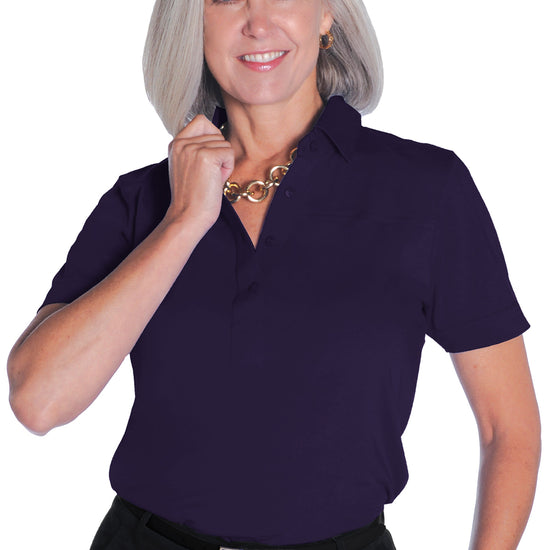 Short Sleeve Solid Polo | Amethyst 36P - Leonlevin