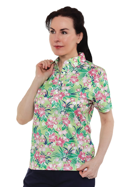 PETITE Short Sleeve Print Polo Shirt | Summer Lovin' 49A