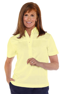 PETITE Short Sleeve Solid Polo | Lemonade 509