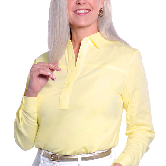 Long Sleeve Solid Polo | Lemonade 509 - Leonlevin