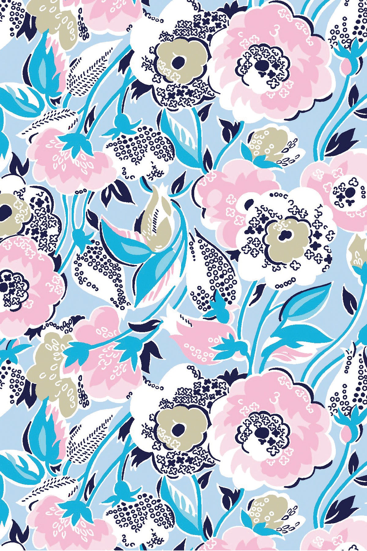 Three Quarter Sleeve Print Polo | Belle Flower 53D - Leonlevin