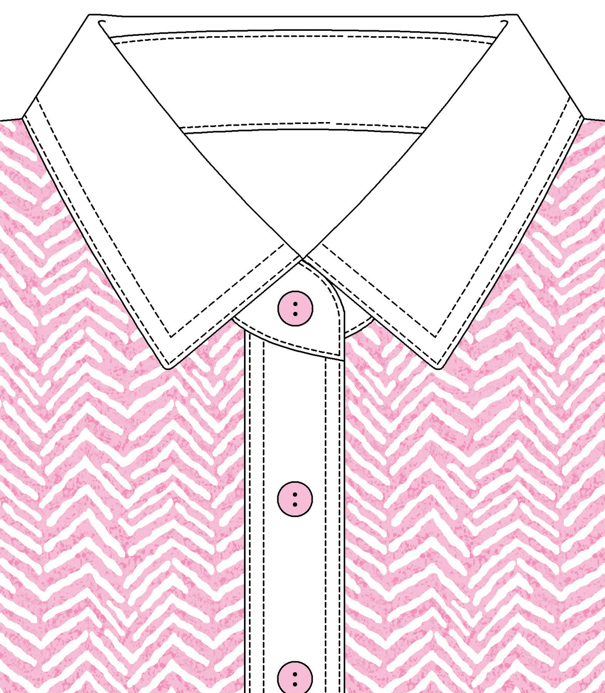 Three Quarter Sleeve Print Polo | Ups and Downs 55D - Leonlevin