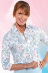 PETITE Three Quarter Sleeve Print Polo | Perfection 57A