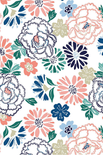 Long Sleeve Print Polo | Floral Fresh 60A