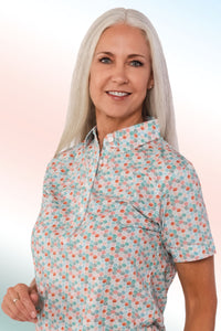 PETITE Short Sleeve Print Polo | Buzzworthy 60E