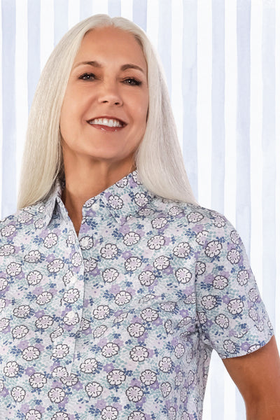 Short Sleeve Print Polo | Tiny Treasures 61A