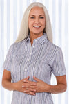 PETITE Short Sleeve Print Polo | At Long Last 61B