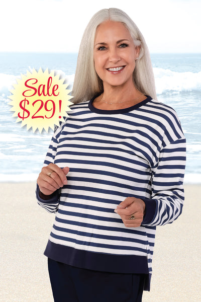 French Terry Print Sweatshirt | Classic Navy 62A