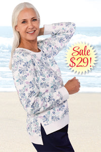 French Terry Print Sweatshirt | Fresh Floral 62D