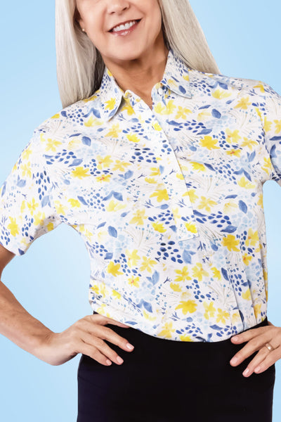 Short Sleeve Print Polo | Whispering Wind 63A