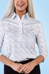 PETITE Three Quarter Print Polo | Hello Sunshine 63B