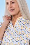 Long Sleeve Print Polo | Sand Dollar 63D