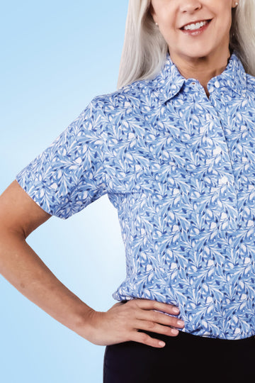 PETITE Short Sleeve Print Polo | Seaway 63E
