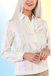 Long Sleeve Print Polo | Sorbet Stripe 64B