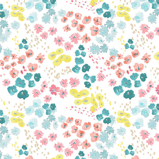 PETITE Three Quarter Sleeve Print Polo | Garden Delight 64C