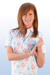 PETITE Short Sleeve Print Polo | Bang 66D - Leonlevin
