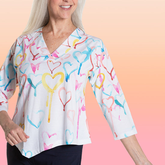 Asymmetrical V-Neck Tee - Leonlevin