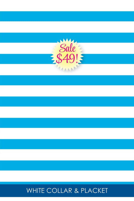 Long Sleeve Print Polo | Cabana Stripe 68D