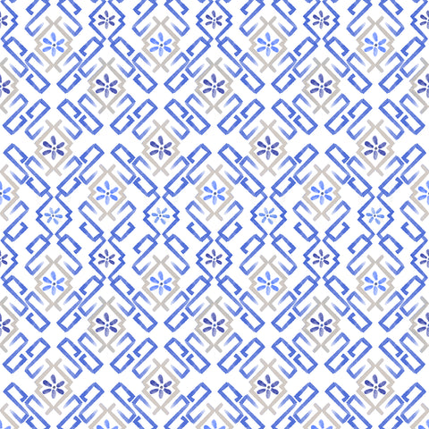 Short Sleeve Print Polo | Lattice Work 69C