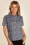 PETITE Short Sleeve Print Polo | Swish 70D - Leonlevin